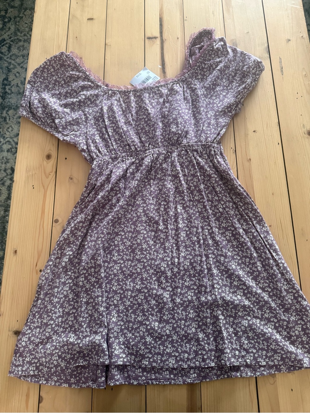American Eagle Purple Floral Short Sleeve Dress Size S NWT - Picture 5 of 5